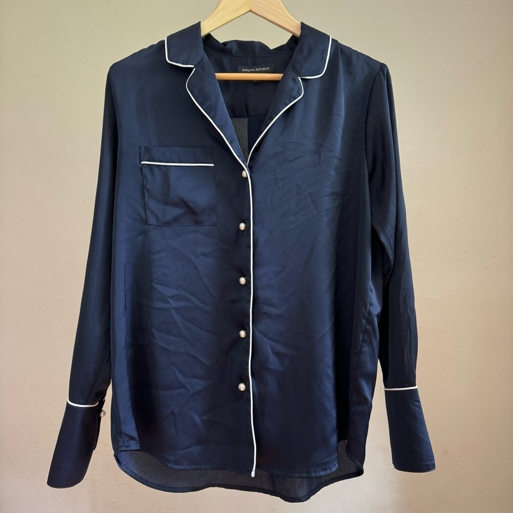 Banana Republic Long Sleeve PJ Button Down Shirt